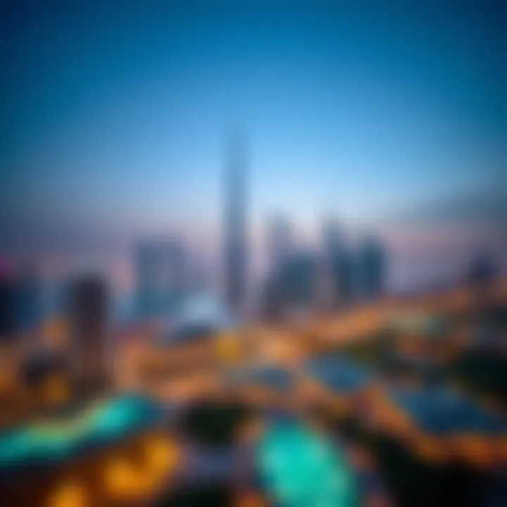 Panoramic view of the Dubai skyline from Como Residence