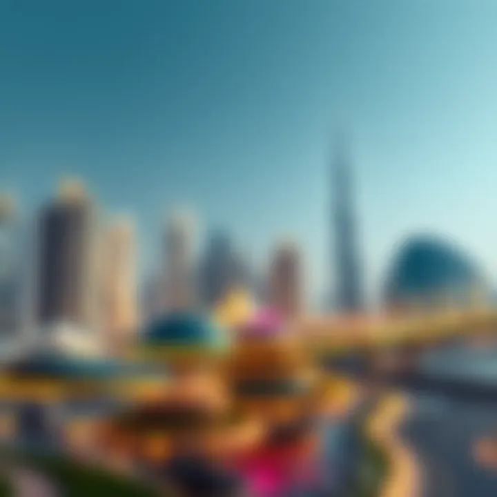 Dubai skyline with financial landmarks