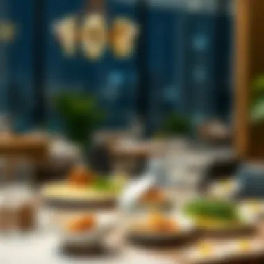 Dining Costs in Dubai Gourmet meal in a Dubai restaurant representing dining costs