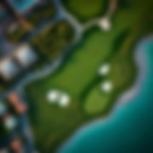 Aerial view of the Emirates Golf Club showcasing its lush greens and scenic layout