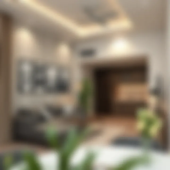 An interior of a budget-friendly flat showcasing modern amenities