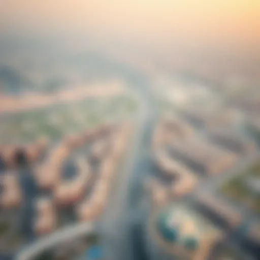 Aerial view showcasing the layout of Al Jawzaa International City