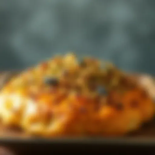 Freshly baked manakish with zaatar topping