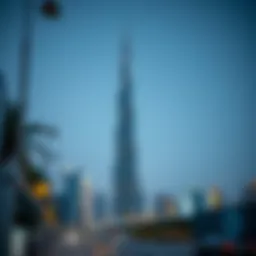 The Burj Khalifa towering against the skyline