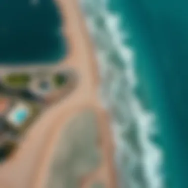 Aerial Perspective of Hudairiyat Beach Aerial view showcasing the pristine coastline of Hudairiyat Beach