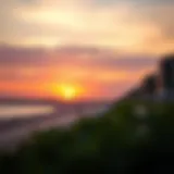 Stunning view of Hudairiyat Beach at sunset