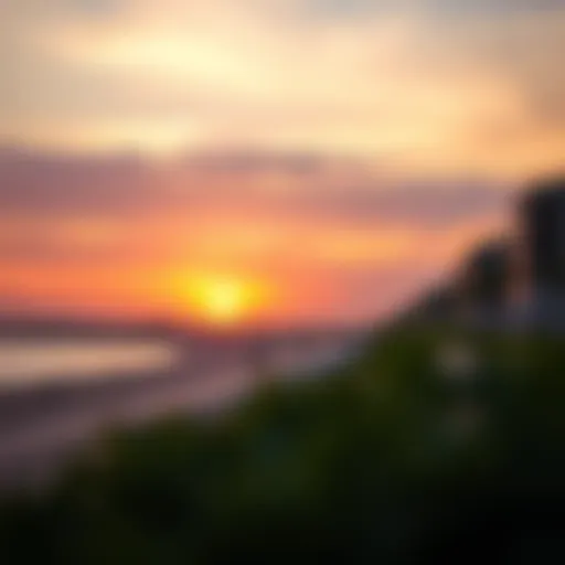 Stunning view of Hudairiyat Beach at sunset