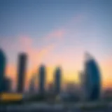 Architectural marvel of Dubai's skyline at sunset