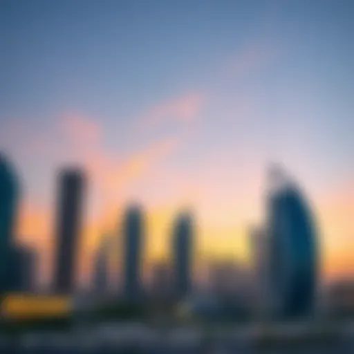 Architectural marvel of Dubai's skyline at sunset