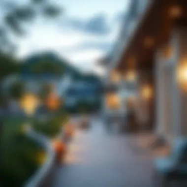 Trendy Outdoor View of a High-End Residential Community Trendy outdoor view of a high-end residential community