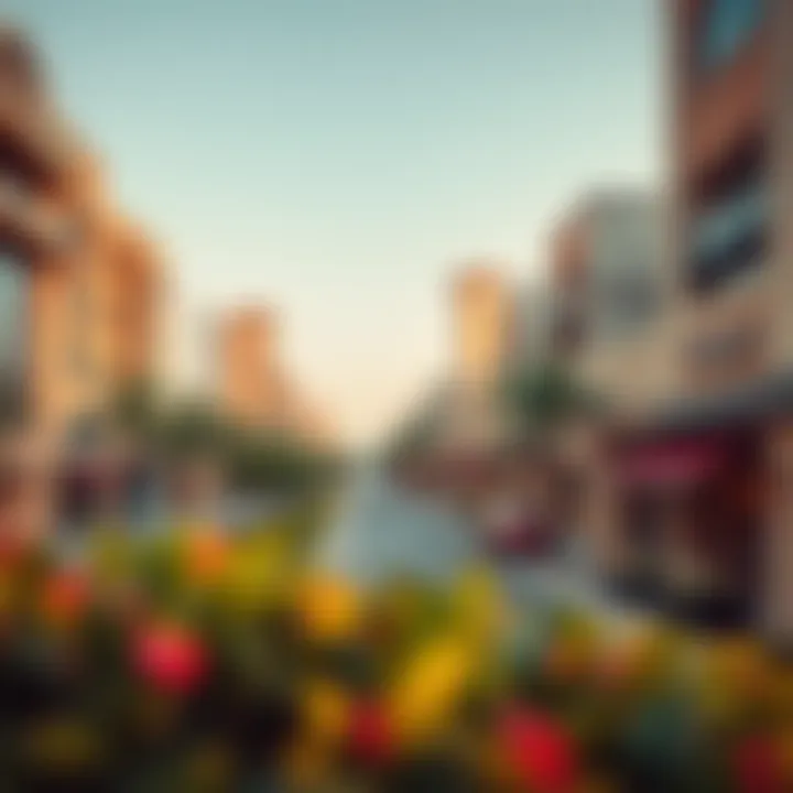Local amenities in Muhaisanah Fourth including parks and shopping areas