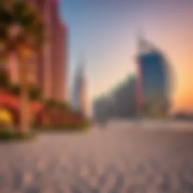 Dubai Beachfront Luxury Vibrant beach scene in Dubai showcasing luxury apartments nearby