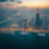 Aerial view of Dubai Creek Tower against the skyline