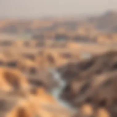 Diverse Landscape of Wadi Al-Markhaniya Aerial view showcasing the diverse landscape of Wadi Al-Markhaniya