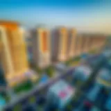 Aerial view of JLT Cluster E showcasing modern architecture