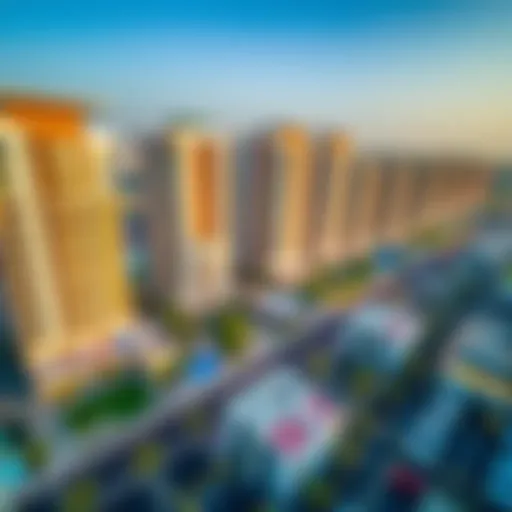 Aerial view of JLT Cluster E showcasing modern architecture