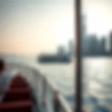Scenic view of the ferry on Dubai waters