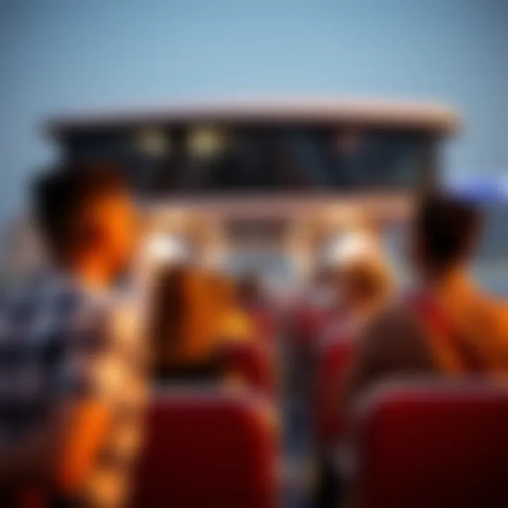 Tourists enjoying the ferry ride in Dubai