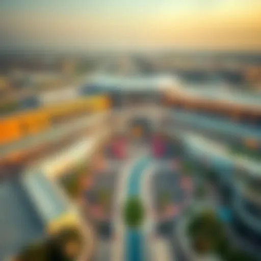 Aerial view of Silicon Oasis Mall showcasing its modern architecture