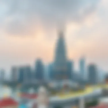 Al Amir Building Against Dubai's Iconic Skyline Panoramic view of Dubai's skyline with Al Amir Building as a focal point