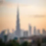 A breathtaking view of Dubai's skyline featuring the tallest building