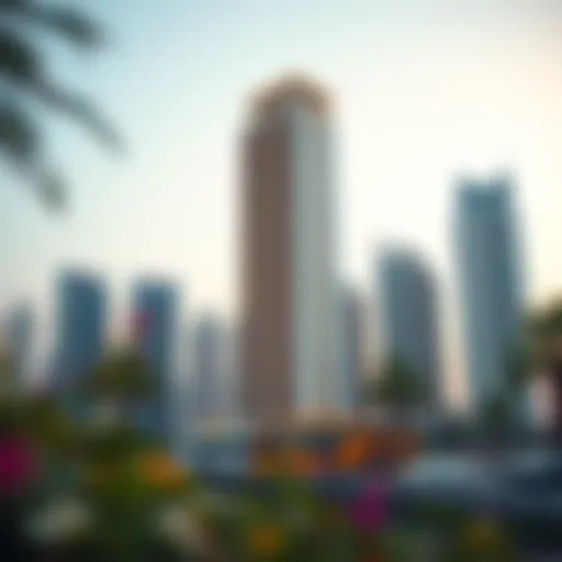 Stunning exterior view of Tiara Tower against the Dubai skyline